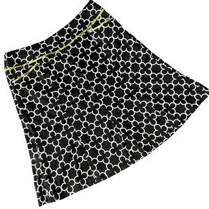 Vintage Willi Smith Sz4 Black and White 100% Cotton Geometric Print Mini Skirt